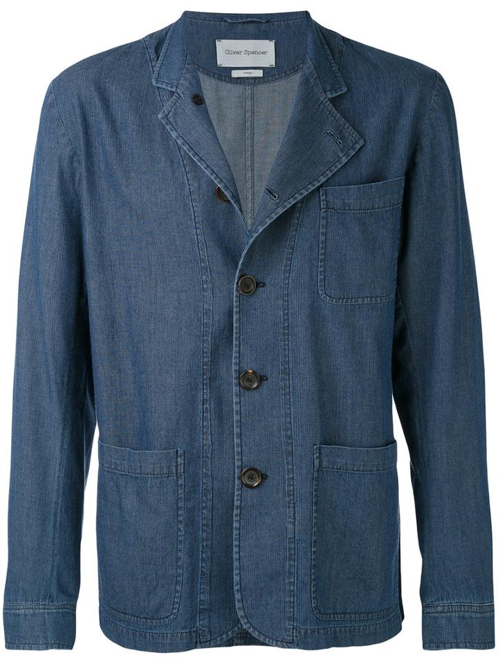 Palmers Artist Jacket - Men - Cotton/polyester/acetate - 44, Blue, Cotton/polyester/acetate, Oliver Spencer