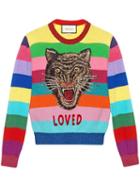 Gucci - Wool Sweater With Embroidery - Women - Viscose/wool/metallized Polyester - Xl, Grey, Viscose/wool/metallized Polyester