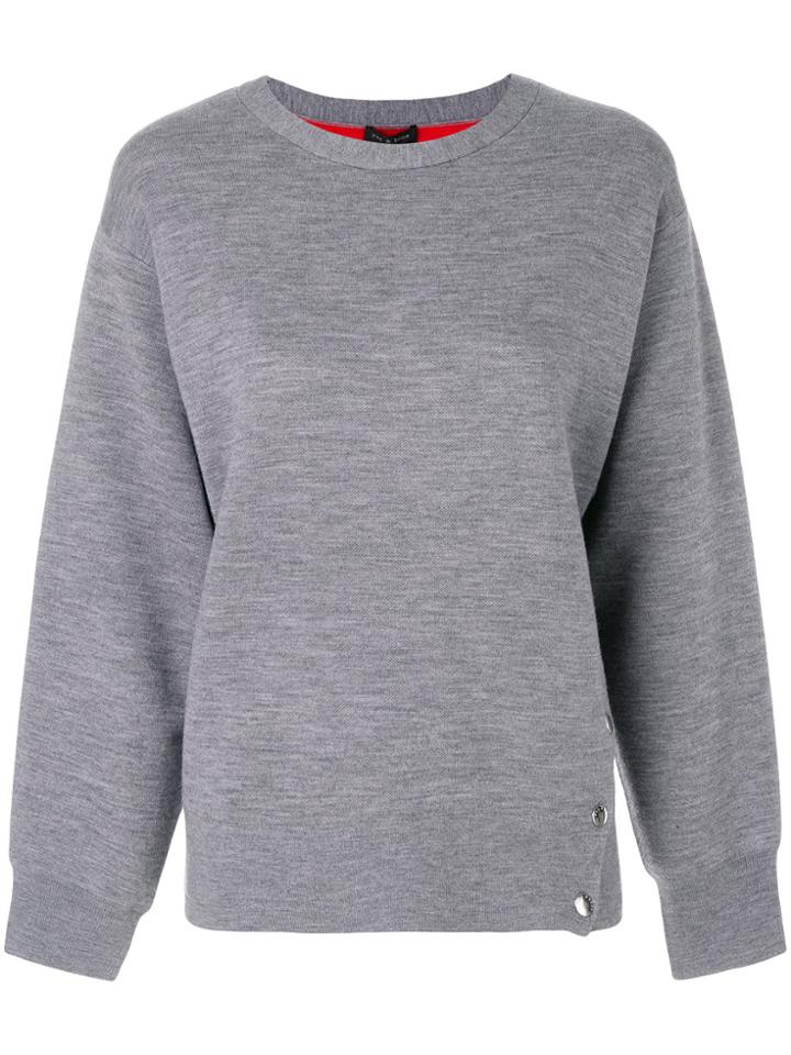 Rag & Bone Sweatshirt With Side Buttons - Grey
