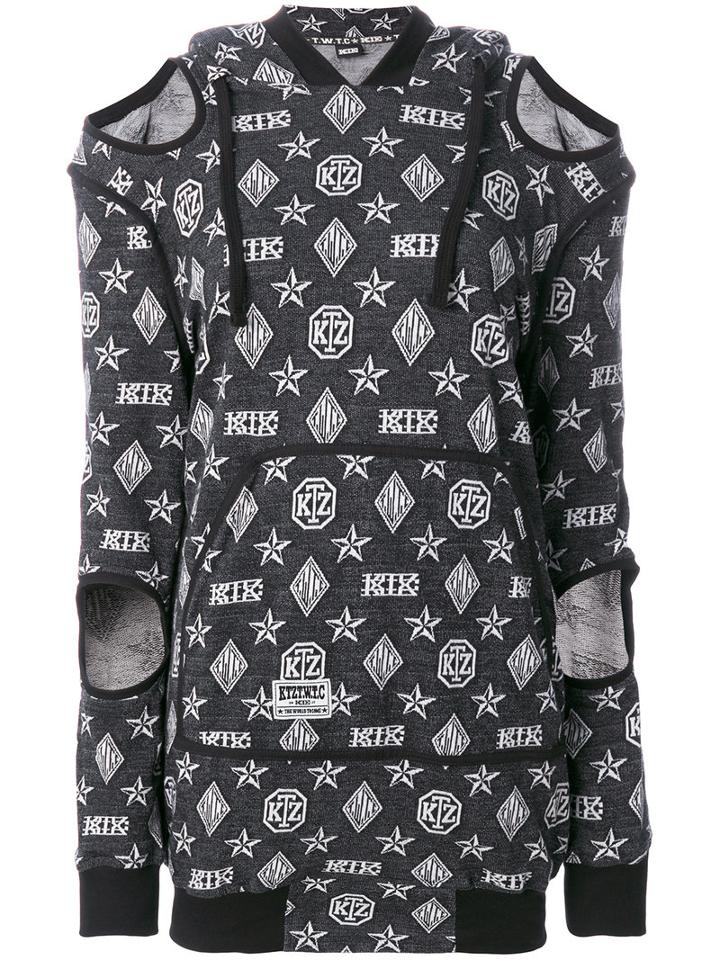 Ktz - Logo Embroidered Sweater Dress - Women - Cotton - L, Black, Cotton