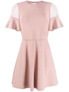 Red Valentino Ruffled Sleeves Knitted Dress - Pink
