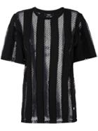 Versus Striped T-shirt, Women's, Size: 42, Black, Viscose/polyamide/spandex/elastane