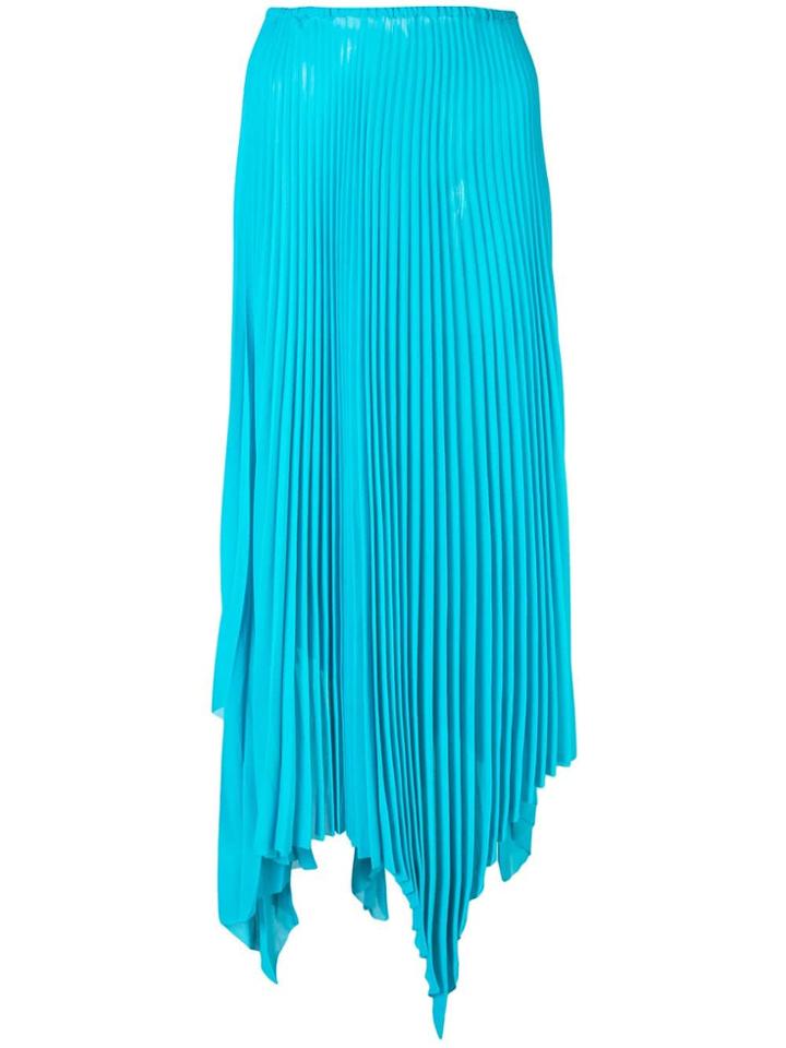 Marques'almeida Asymmetric Pleated Skirt - Blue