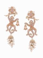 Marchesa Notte Jewel Encrusted Lizard Earrings - Metallic