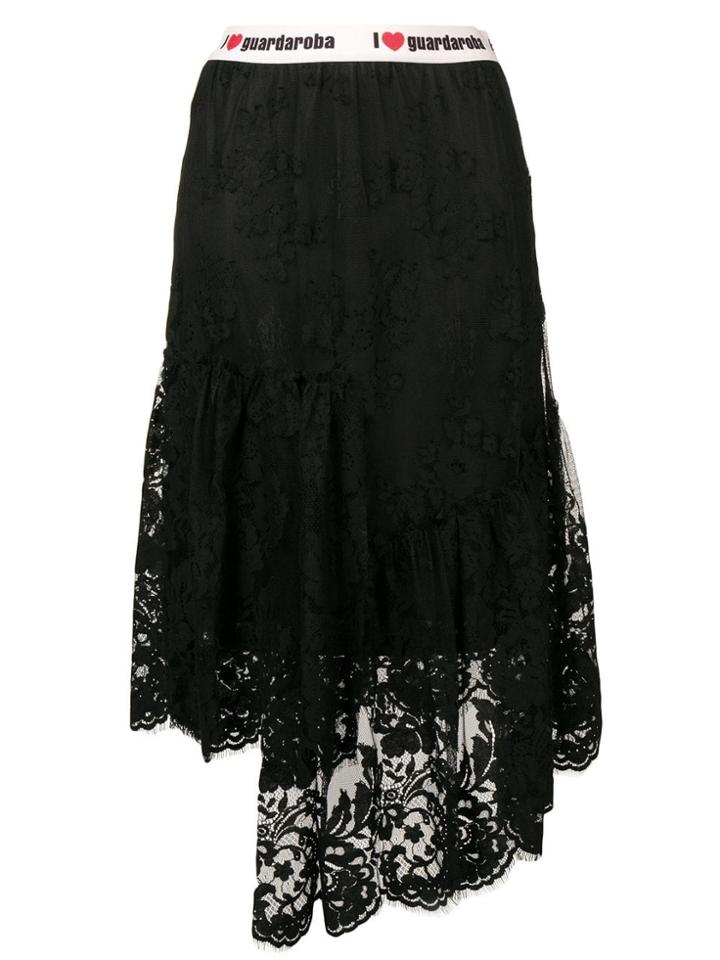 Guardaroba Asymmetric Hem Skirt - Black