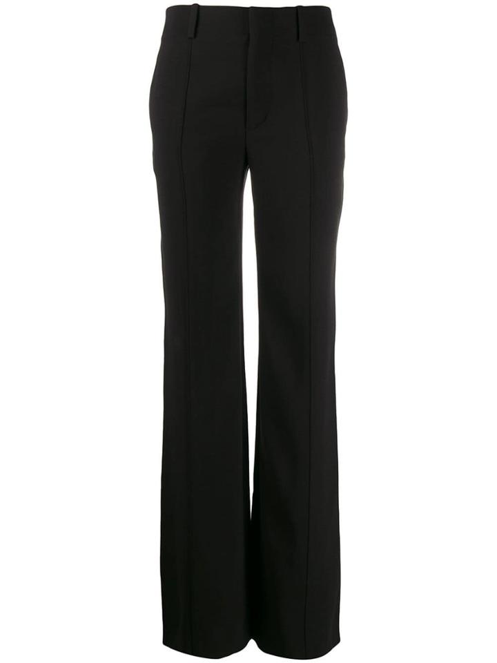 Chloé Pleated Front Flared Trousers - Black