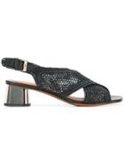 Robert Clergerie Woven Crossover Strap Sandals - Black