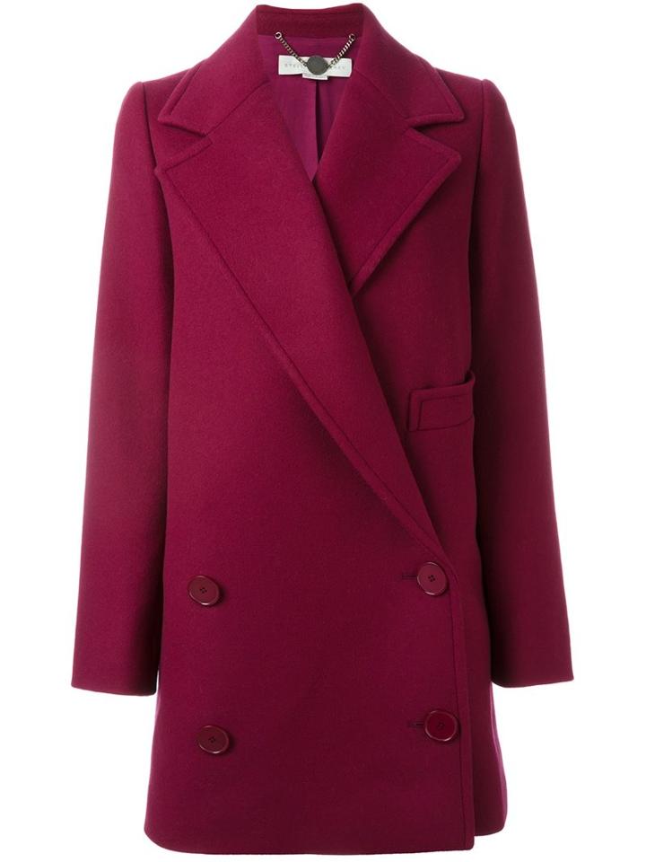 Stella Mccartney 'edith' Coat, Women's, Size: 42, Pink/purple, Cotton/polyamide/viscose/wool