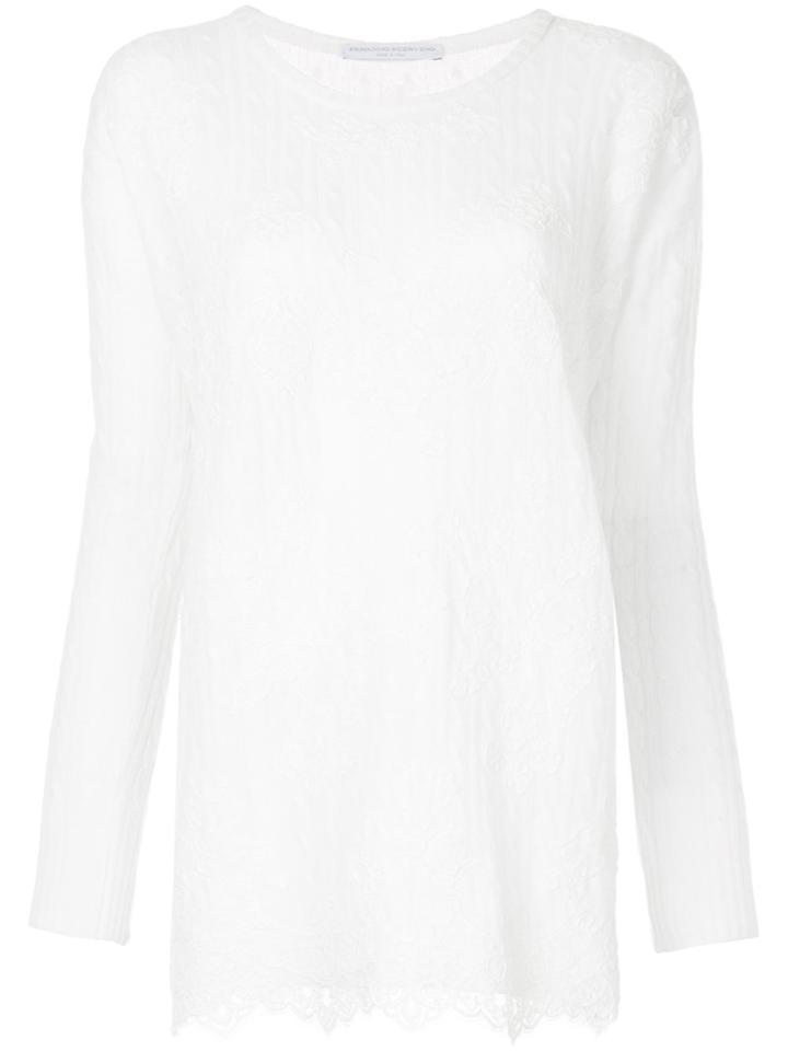 Ermanno Ermanno Lace Hem Jumper - White