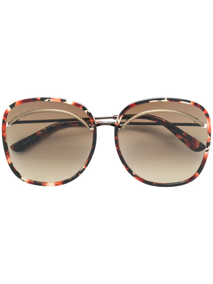 Bottega Veneta Eyewear Oversized Sunglasses - Brown