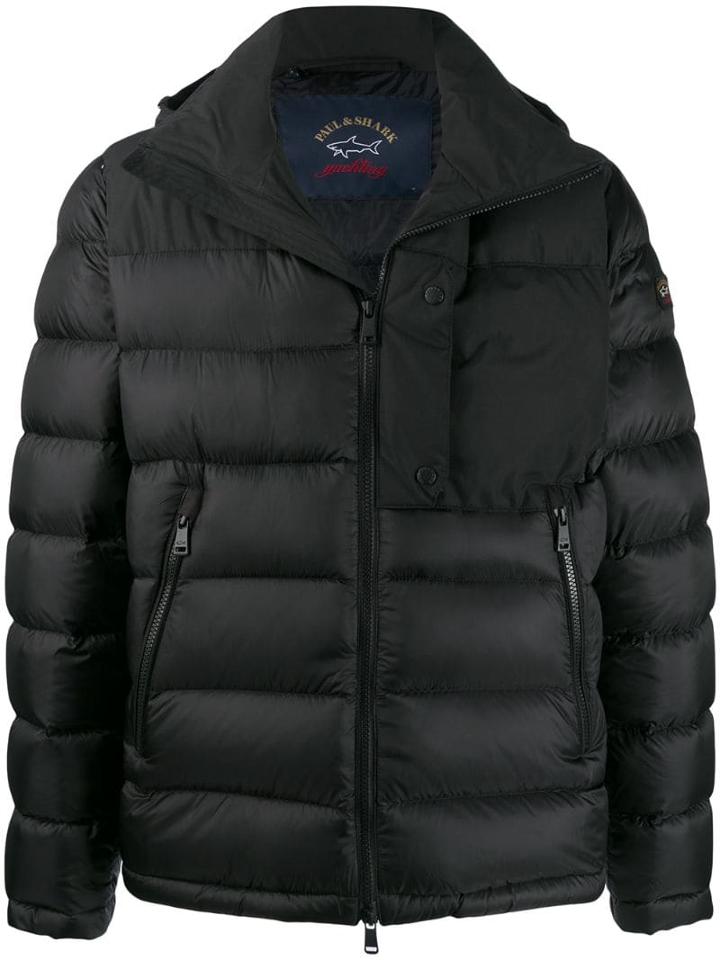 Paul & Shark Hooded Down Jacket - Black