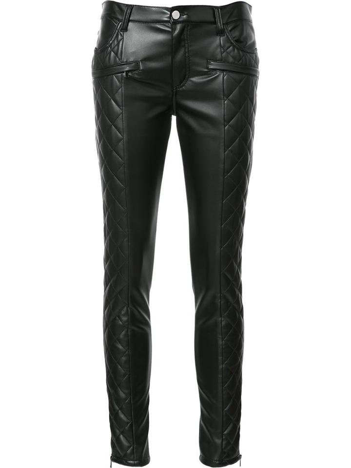 Giamba Quilted Skinny Trousers, Women's, Size: 42, Black, Polyester/polyurethane