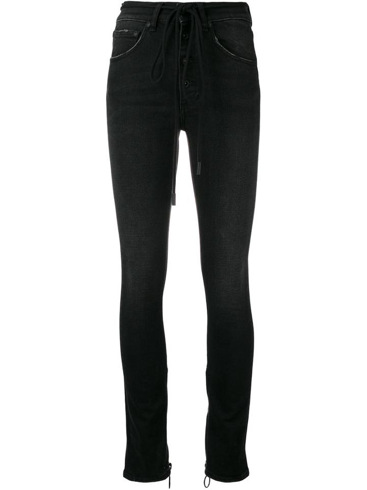 Off-white - High Waisted Skinny Jeans - Women - Cotton/spandex/elastane - 30, Women's, Black, Cotton/spandex/elastane