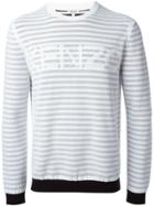 Kenzo Striped Logo Sweater - White