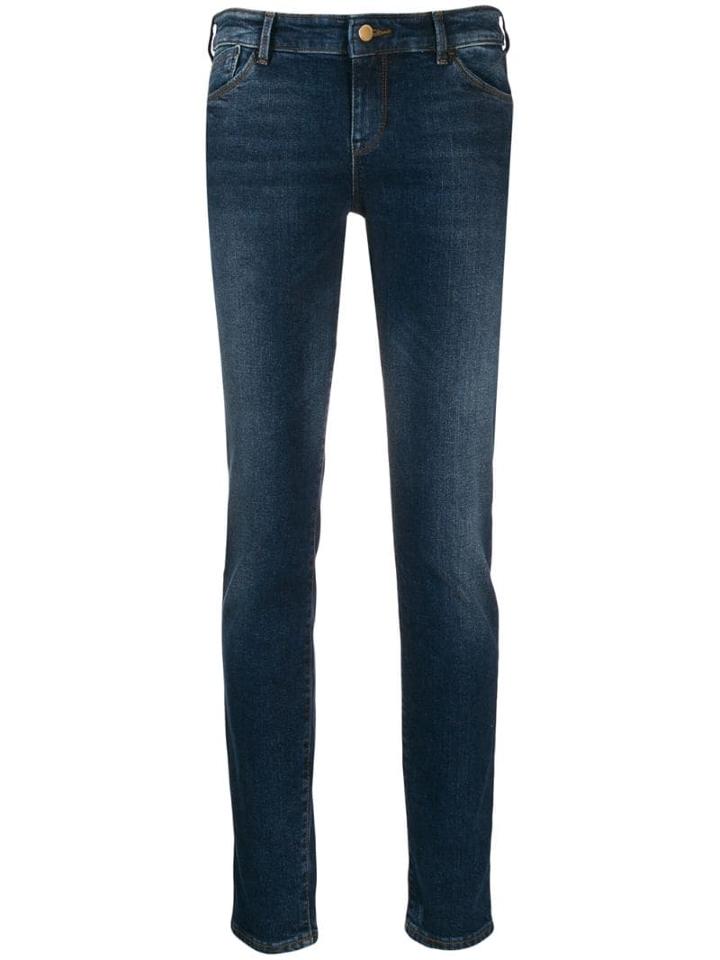 Emporio Armani Logo Skinny Jeans - Blue