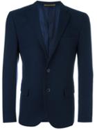 Corneliani Notched Lapel Blazer, Men's, Size: 56, Blue, Cupro/virgin Wool