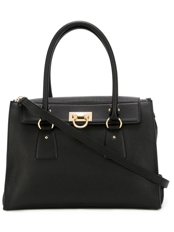 Salvatore Ferragamo - Gancio Lock Tote - Women - Calf Leather - One Size, Black, Calf Leather