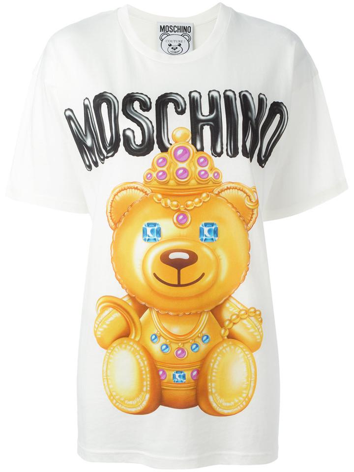 Moschino - Crowned Bear T-shirt - Women - Cotton - S, White, Cotton