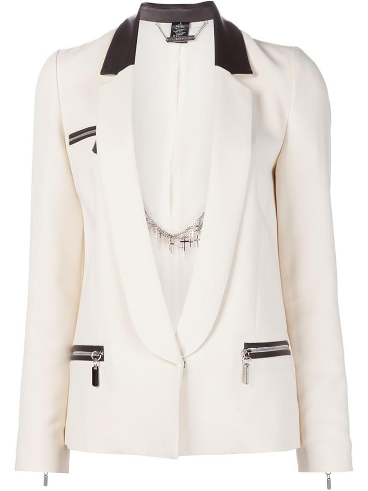 Thomas Wylde Pristine Blazer, Women's, Size: 0, Nude/neutrals, Leather/spandex/elastane/viscose