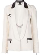 Thomas Wylde Pristine Blazer, Women's, Size: 0, Nude/neutrals, Leather/spandex/elastane/viscose