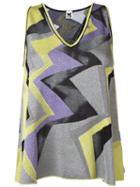 M Missoni Zig Zag Print Top, Women's, Size: 38, Polyamide/cotton/metallic Fibre