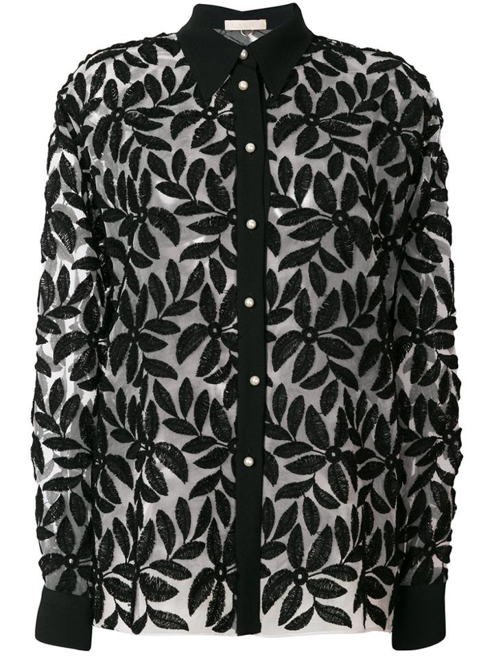 Mantu Floral Lace Shirt - Black