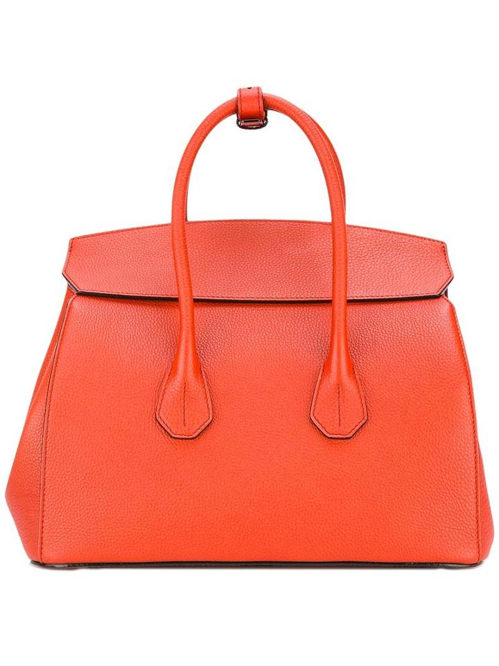 Bally Double Straps Tote, Women's, Red, Calf Leather