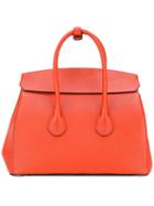 Bally Double Straps Tote, Women's, Red, Calf Leather