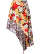 Acne Studios Floral Pamsan Asymmetric Skirt, Women's, Size: 40, Silk/polyester/viscose