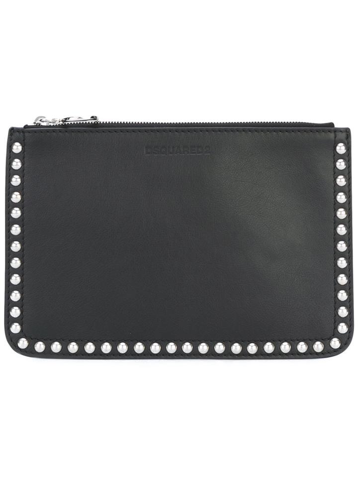 Dsquared2 - Studded Pouch - Men - Calf Leather - One Size, Black, Calf Leather