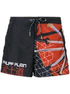 Philipp Plein Samurai Sword Print Swim Shorts - Black