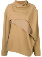 Chalayan Angled Cut Draped Sweater - Nude & Neutrals