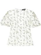 Markus Lupfer Floral Embroidered Sheer Top - White