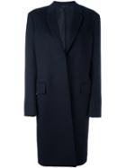 Jil Sander Single Breasted Coat, Women's, Size: 36, Blue, Silk/cupro/cashmere