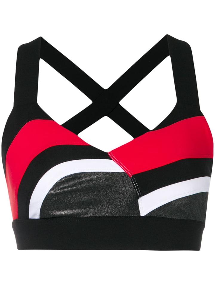 No Ka' Oi Colour Block Paneled Crop Top - Black