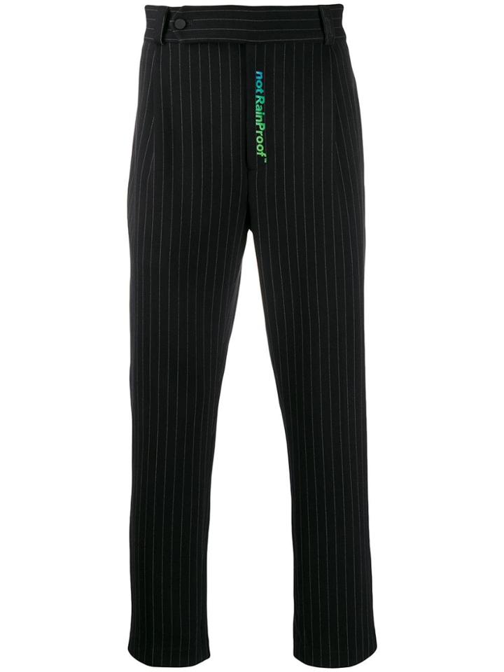Styland Pinstripe Tailored Trousers - Black