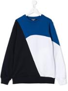 Neil Barrett Kids Teen Colour Block Sweatshirt - Blue
