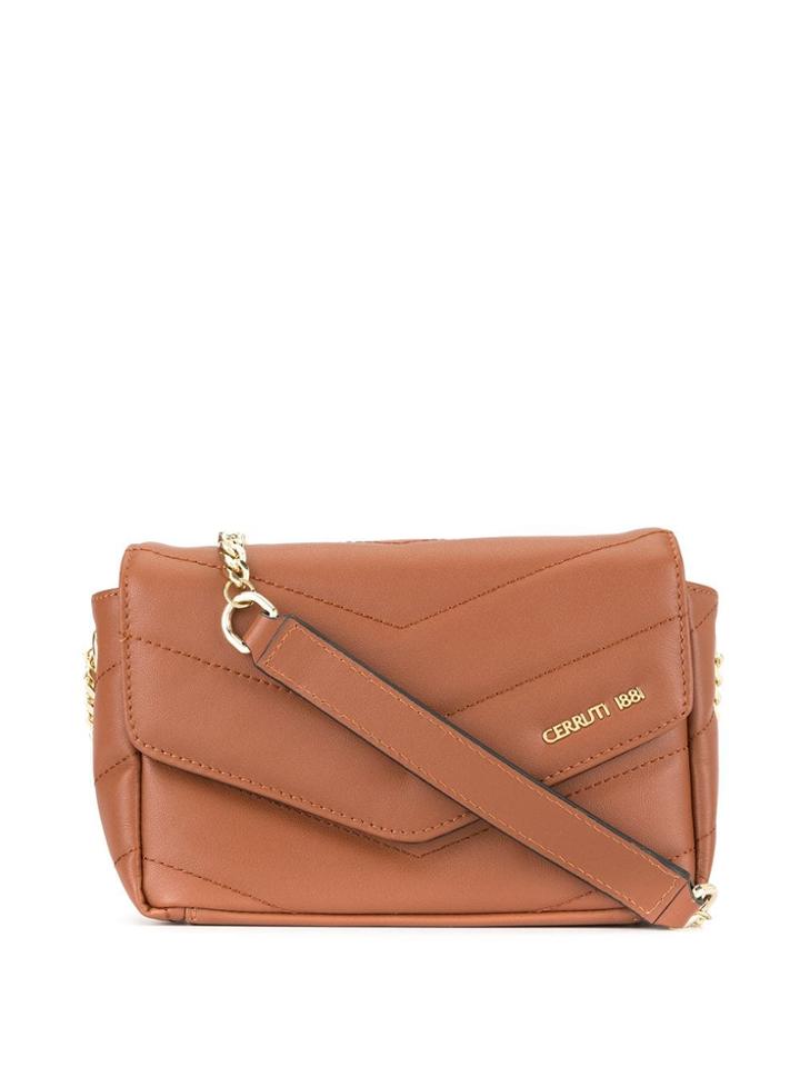 Cerruti 1881 Foldover Crossbody Bag - Brown