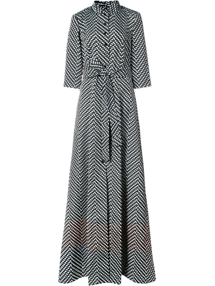 Carolina Herrera Spotted Trench Gown - Black