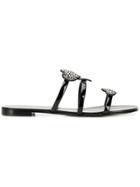 Giuseppe Zanotti Heart Strap Slides - Black