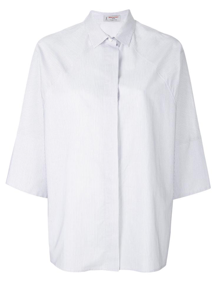 Alberto Biani Pinstripe Short Sleeve Shirt - Blue
