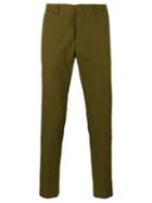 Msgm Striped Side Trousers, Men's, Size: 48, Green, Cotton
