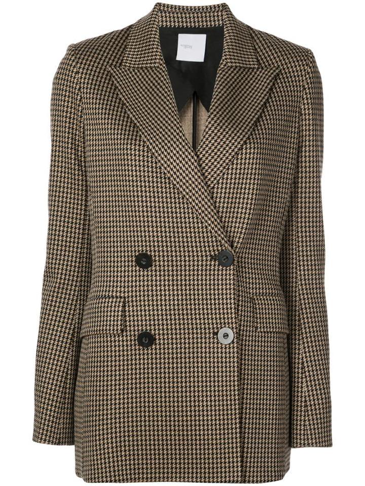 Rosetta Getty Double-breasted Checked Blazer - Brown