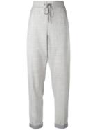 Fabiana Filippi - Cropped Track Pants - Women - Merino/polyester/cotton - 44, Grey, Merino/polyester/cotton