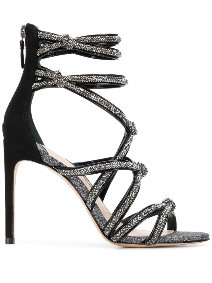Sophia Webster Glitter-detail Strappy Sandals - Black