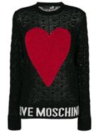 Love Moschino Contrast Heart Jumper - Black