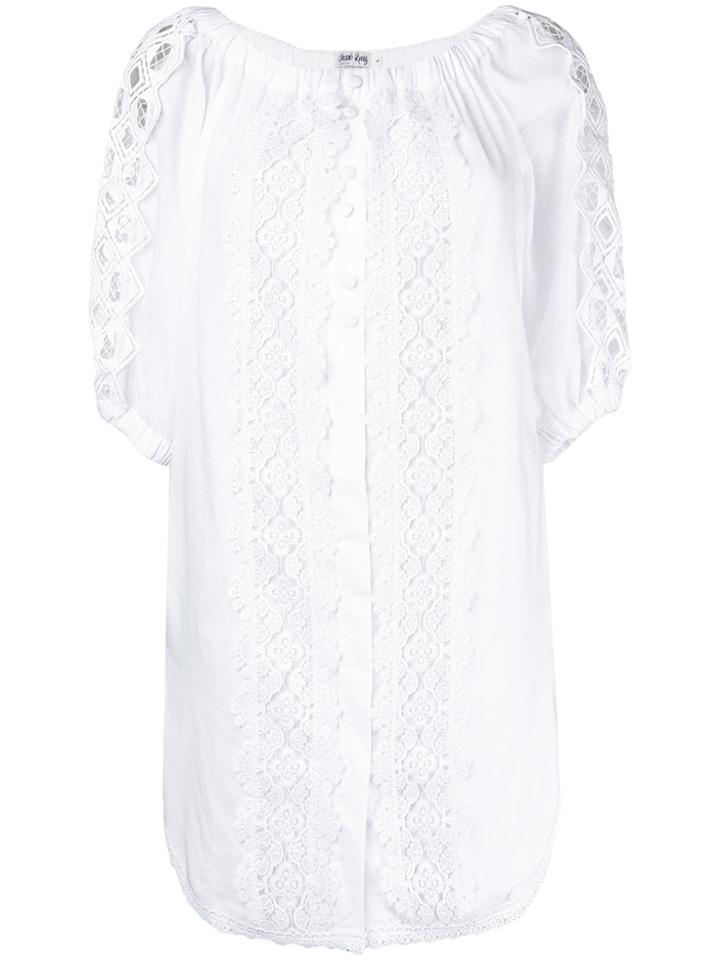 Charo Ruiz Open Embroidery Tunic Dress - White
