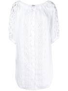 Charo Ruiz Open Embroidery Tunic Dress - White