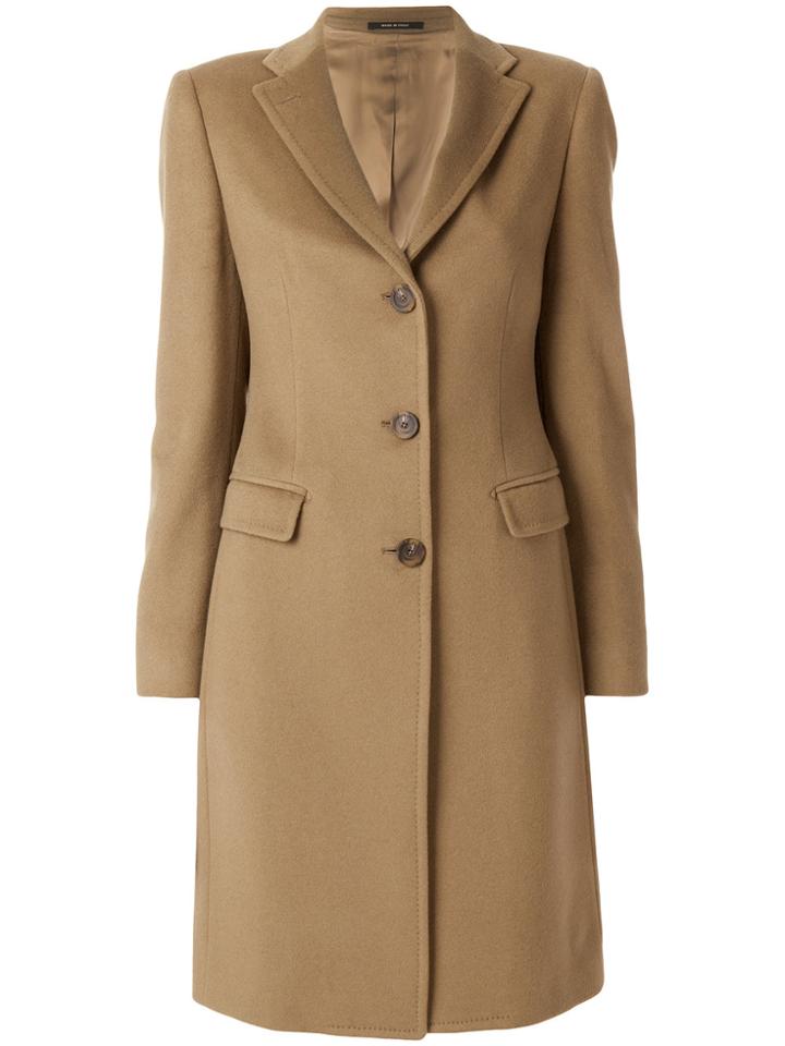 Tagliatore Classic Buttoned Coat - Nude & Neutrals