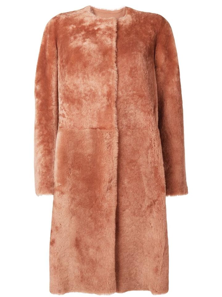 Desa 1972 Collarless Coat - Pink & Purple